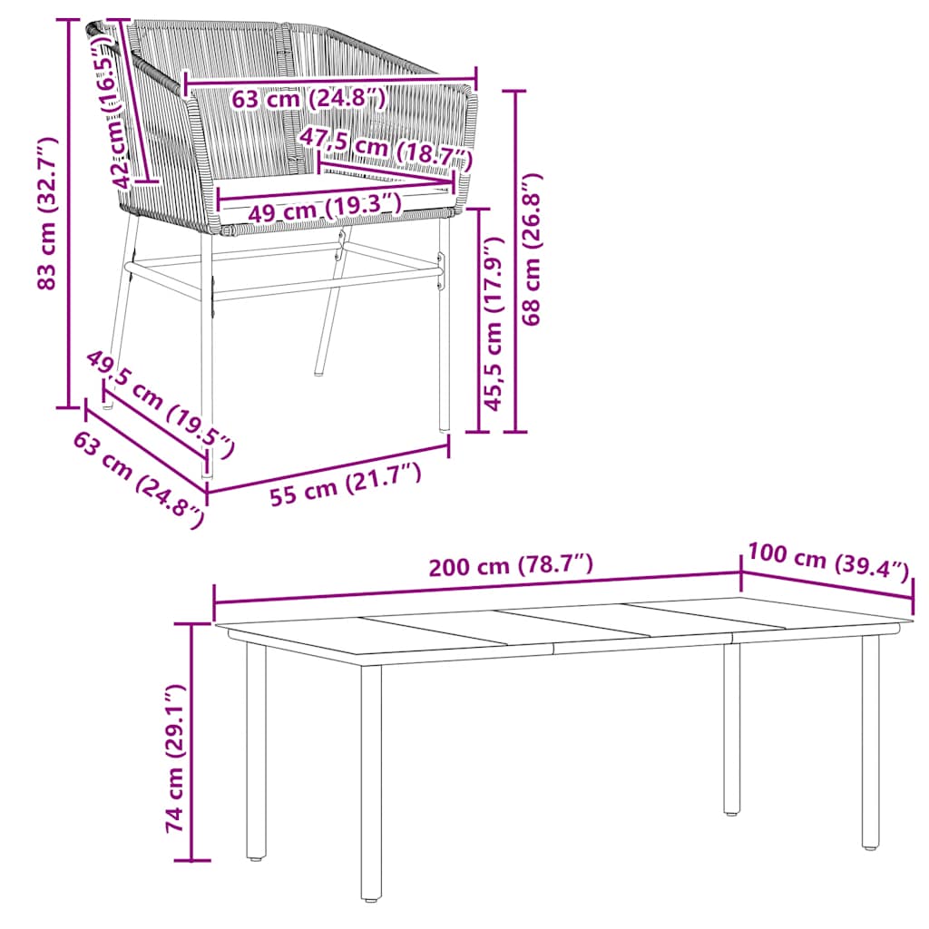 9-Delige Tuinset Met Kussens Poly Rattan Glas