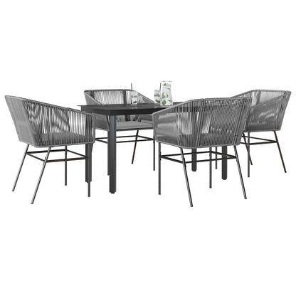 9-Delige Tuinset Met Kussens Poly Rattan Glas