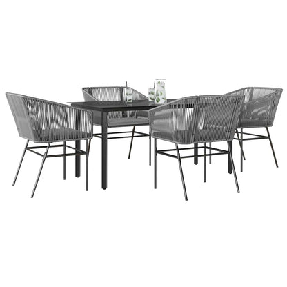 9-Delige Tuinset Met Kussens Poly Rattan Glas