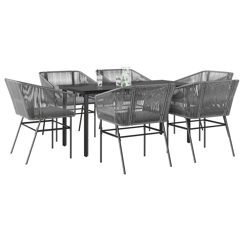 9-Delige Tuinset Met Kussens Poly Rattan Glas