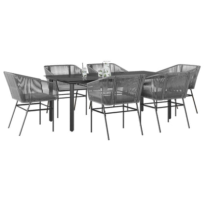 9-Delige Tuinset Met Kussens Poly Rattan Glas
