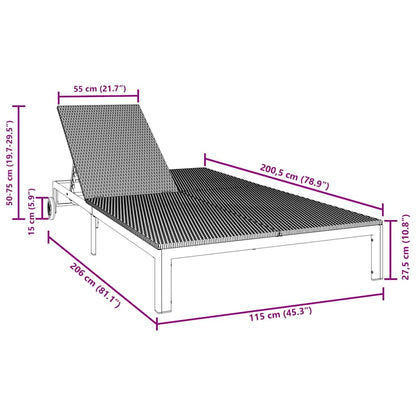 Ligstoel Poly Rattan