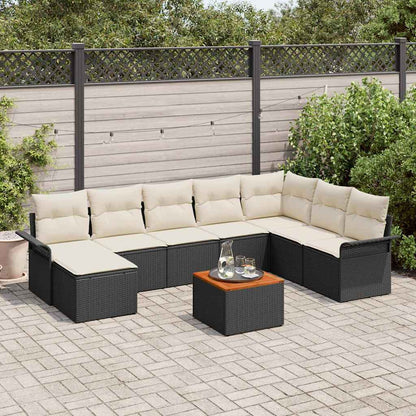 Tuinbank Set Met Kussen 9 Pcs Poly Rattan
