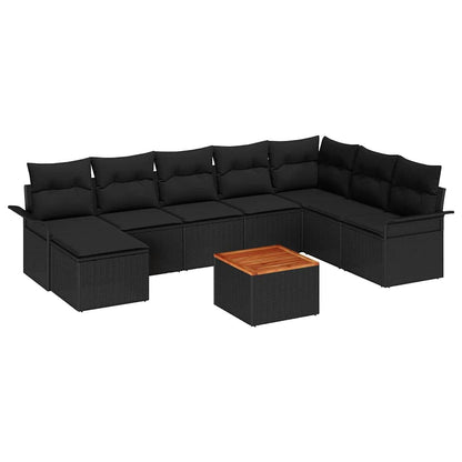 Tuinbank Set Met Kussen 9 Pcs Poly Rattan