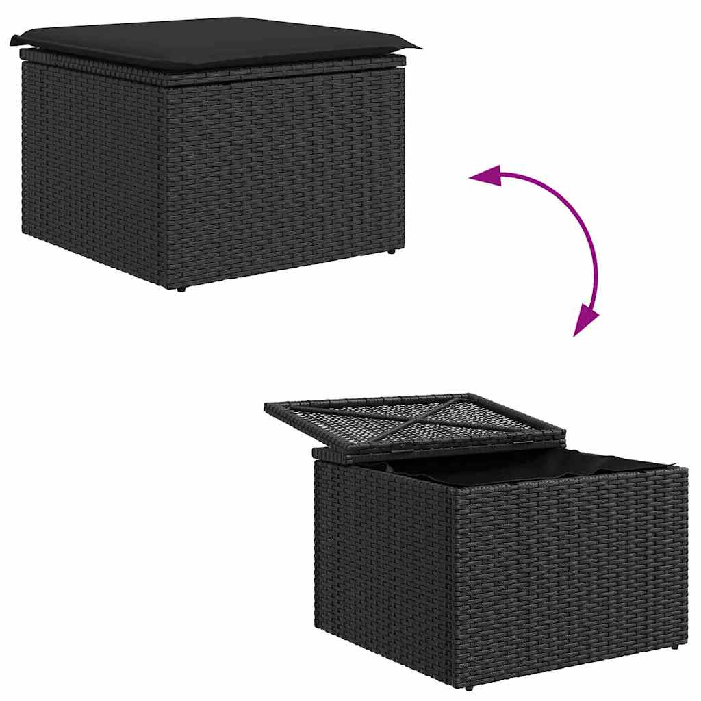Tuinbank Set Met Kussen 9 Pcs Poly Rattan