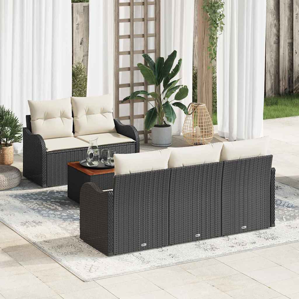Tuinbank Set Met Kussen 6 Pcs Poly Rattan