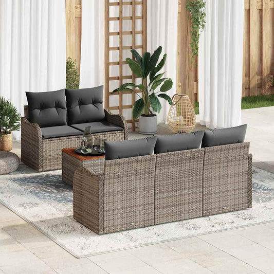 Tuinbank Set Met Kussen 6 Pcs Poly Rattan