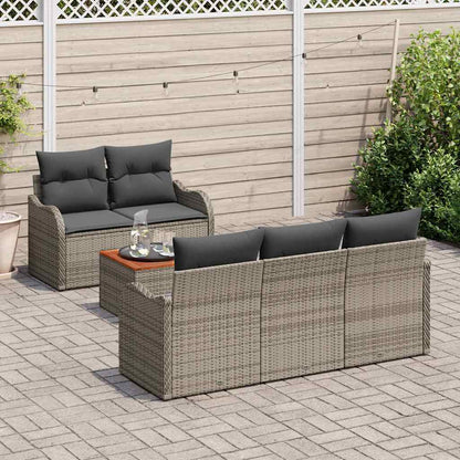 Tuinbank Set Met Kussen 6 Pcs Poly Rattan