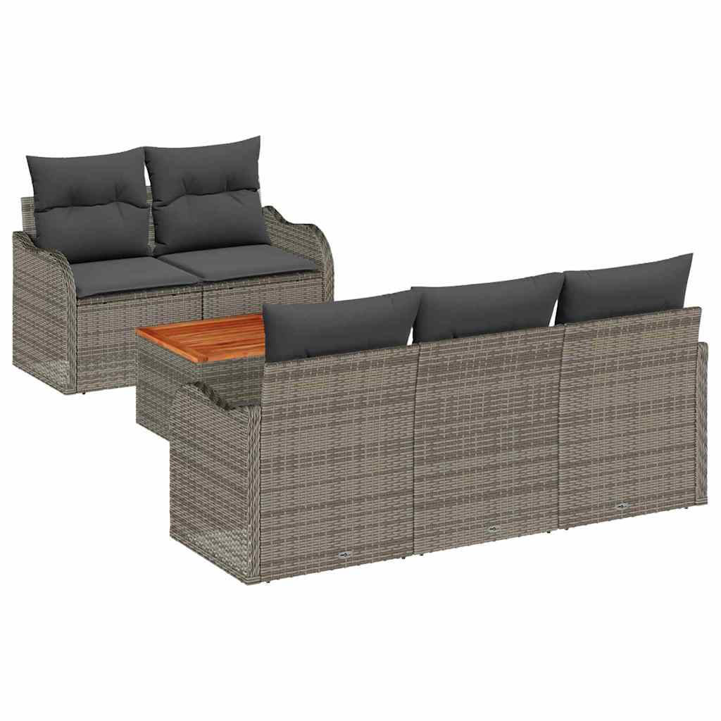 Tuinbank Set Met Kussen 6 Pcs Poly Rattan