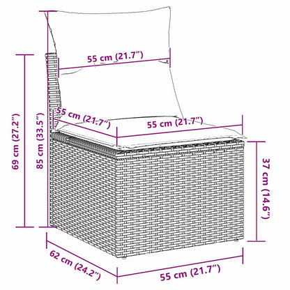 Tuinbank Set Met Kussen 6 Pcs Poly Rattan