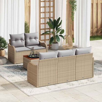 Tuinbank Set Met Kussen 6 Pcs Poly Rattan