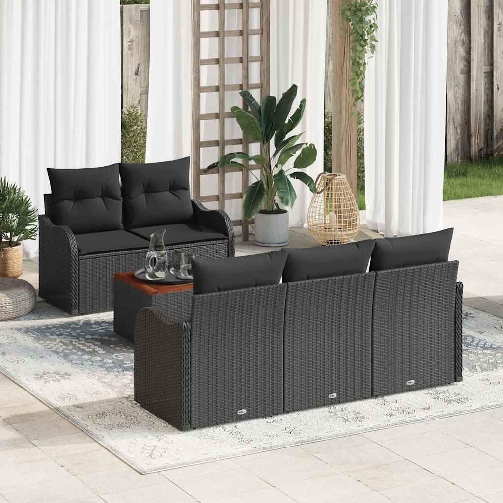 Tuinbank Set Met Kussen 6 Pcs Poly Rattan