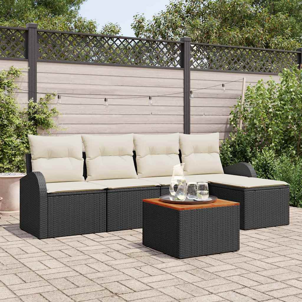 Tuinbank Set Met Kussen 6 Pcs Poly Rattan