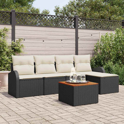 Tuinbank Set Met Kussen 6 Pcs Poly Rattan