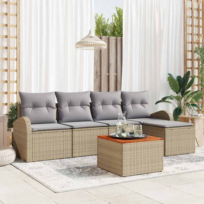 Tuinbank Set Met Kussen 6 Pcs Poly Rattan