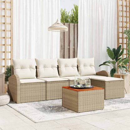Tuinbank Set Met Kussen 6 Pcs Poly Rattan