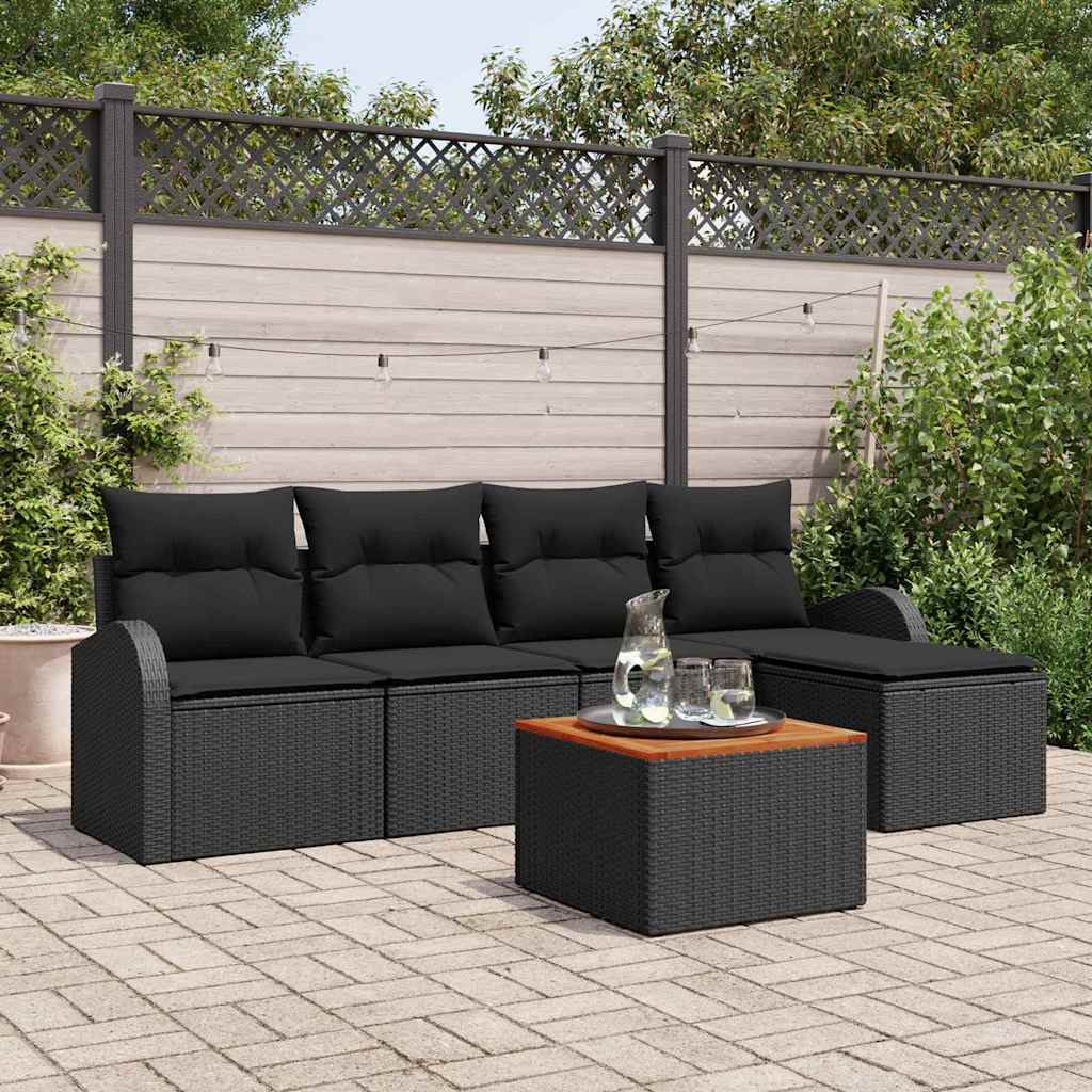 Tuinbank Set Met Kussen 6 Pcs Poly Rattan