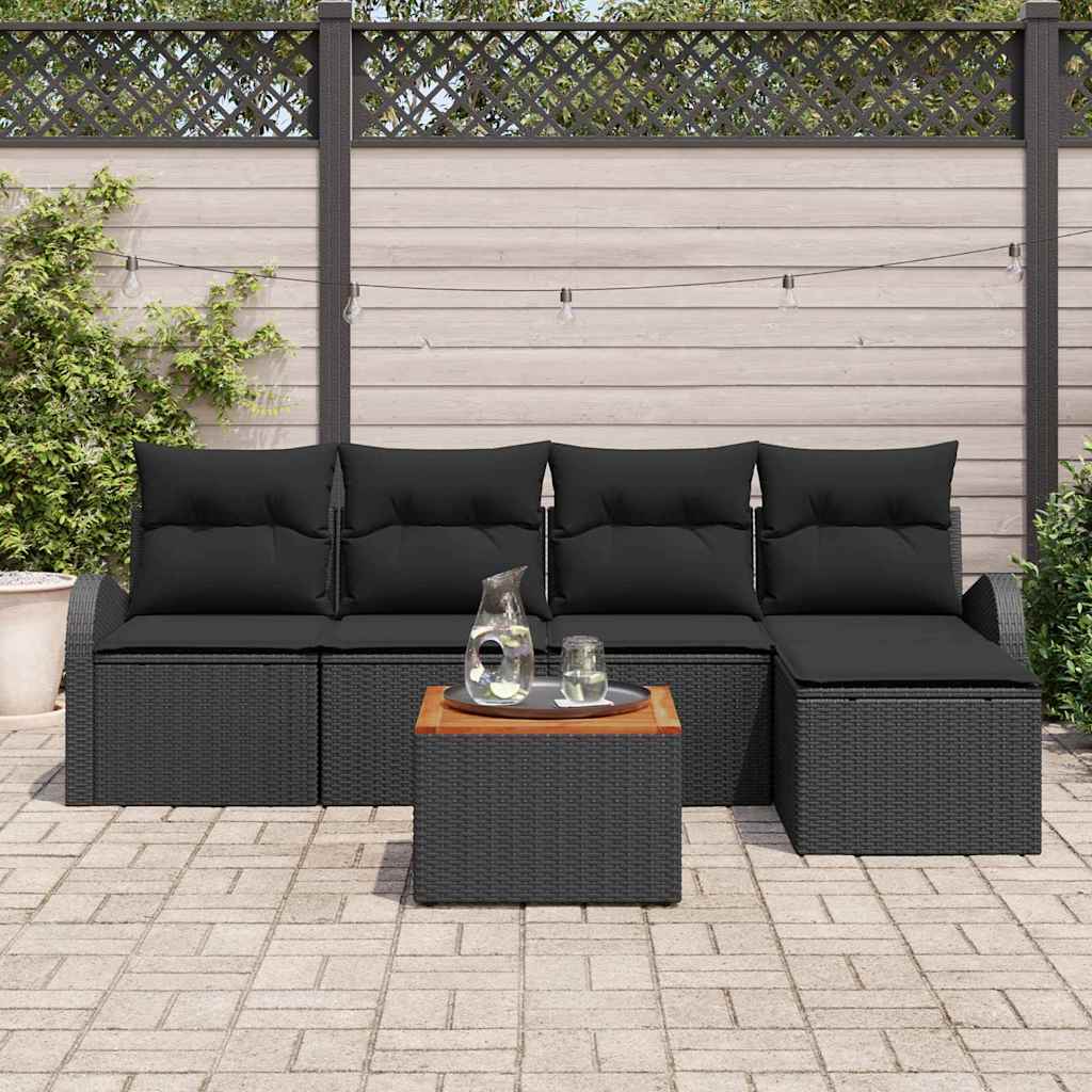 Tuinbank Set Met Kussen 6 Pcs Poly Rattan