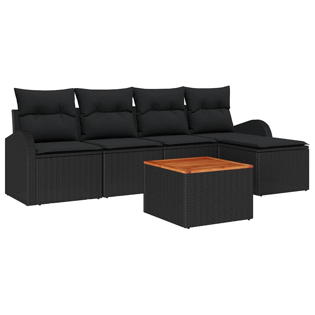 Tuinbank Set Met Kussen 6 Pcs Poly Rattan