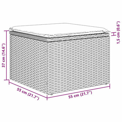 Tuinbank Set Met Kussen 6 Pcs Poly Rattan