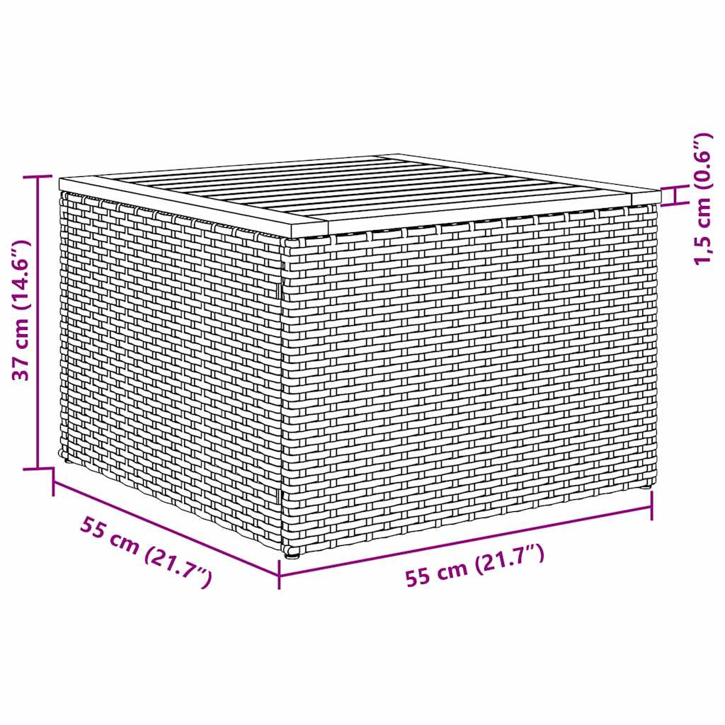 Tuinbank Set Met Kussen 6 Pcs Poly Rattan