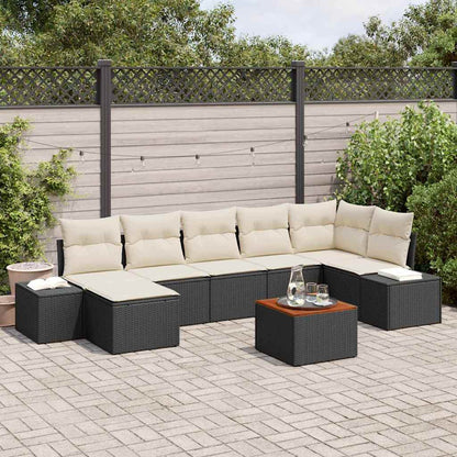 Tuinbank Set Met Kussen 8 Pcs Poly Rattan