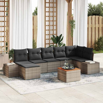 Tuinbank Set Met Kussen 8 Pcs Poly Rattan