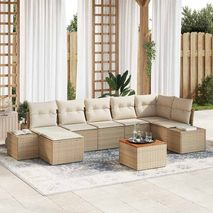 Tuinbank Set Met Kussen 8 Pcs Poly Rattan