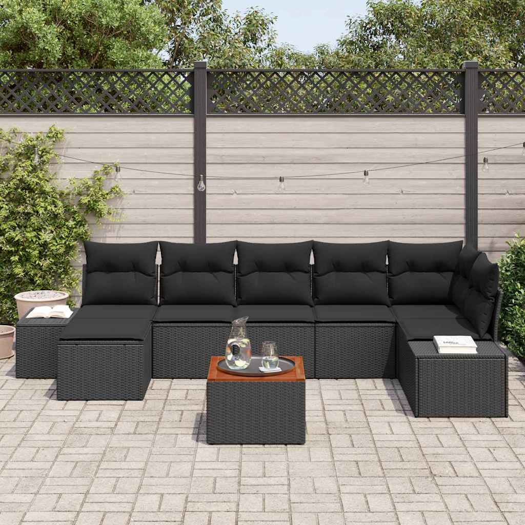 Tuinbank Set Met Kussen 8 Pcs Poly Rattan