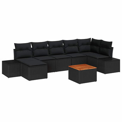Tuinbank Set Met Kussen 8 Pcs Poly Rattan