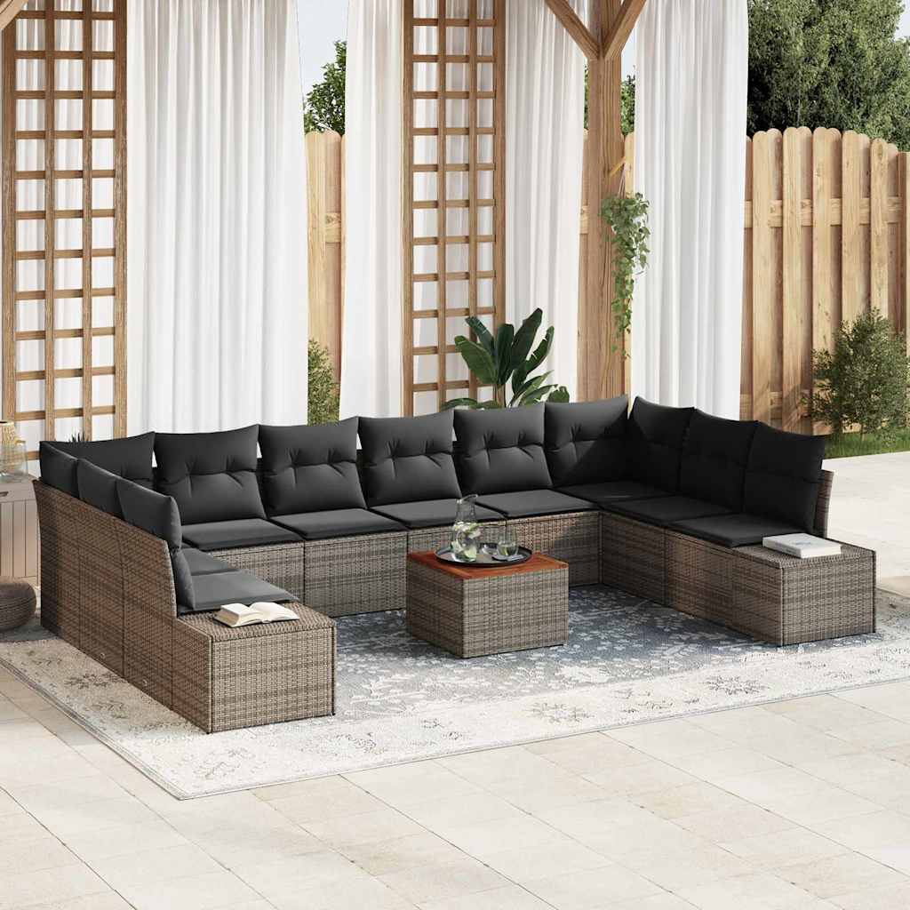Tuinbank Set Met Kussen 11 Pcs Poly Rattan