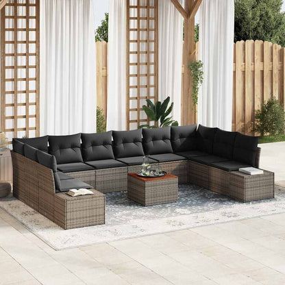 Tuinbank Set Met Kussen 11 Pcs Poly Rattan