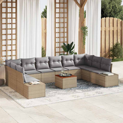 Tuinbank Set Met Kussen 11 Pcs Poly Rattan