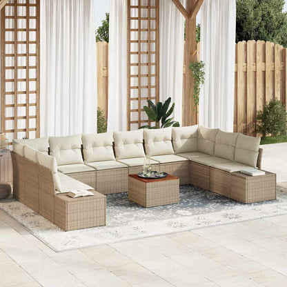 Tuinbank Set Met Kussen 11 Pcs Poly Rattan