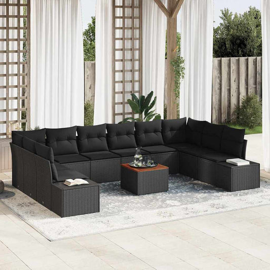 Tuinbank Set Met Kussen 11 Pcs Poly Rattan