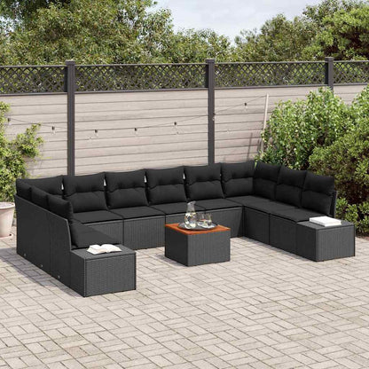 Tuinbank Set Met Kussen 11 Pcs Poly Rattan