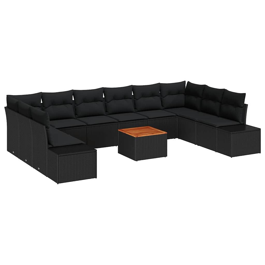 Tuinbank Set Met Kussen 11 Pcs Poly Rattan