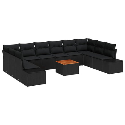 Tuinbank Set Met Kussen 11 Pcs Poly Rattan