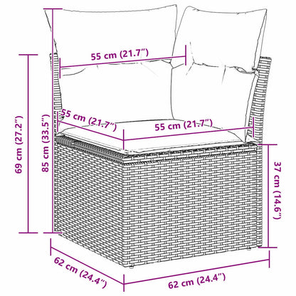 Tuinbank Set Met Kussen 11 Pcs Poly Rattan