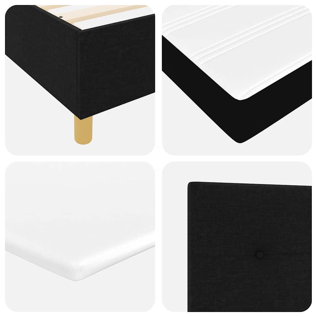 Boxspring Bed Met Matras Met Hoofdeinde Stof Zwart