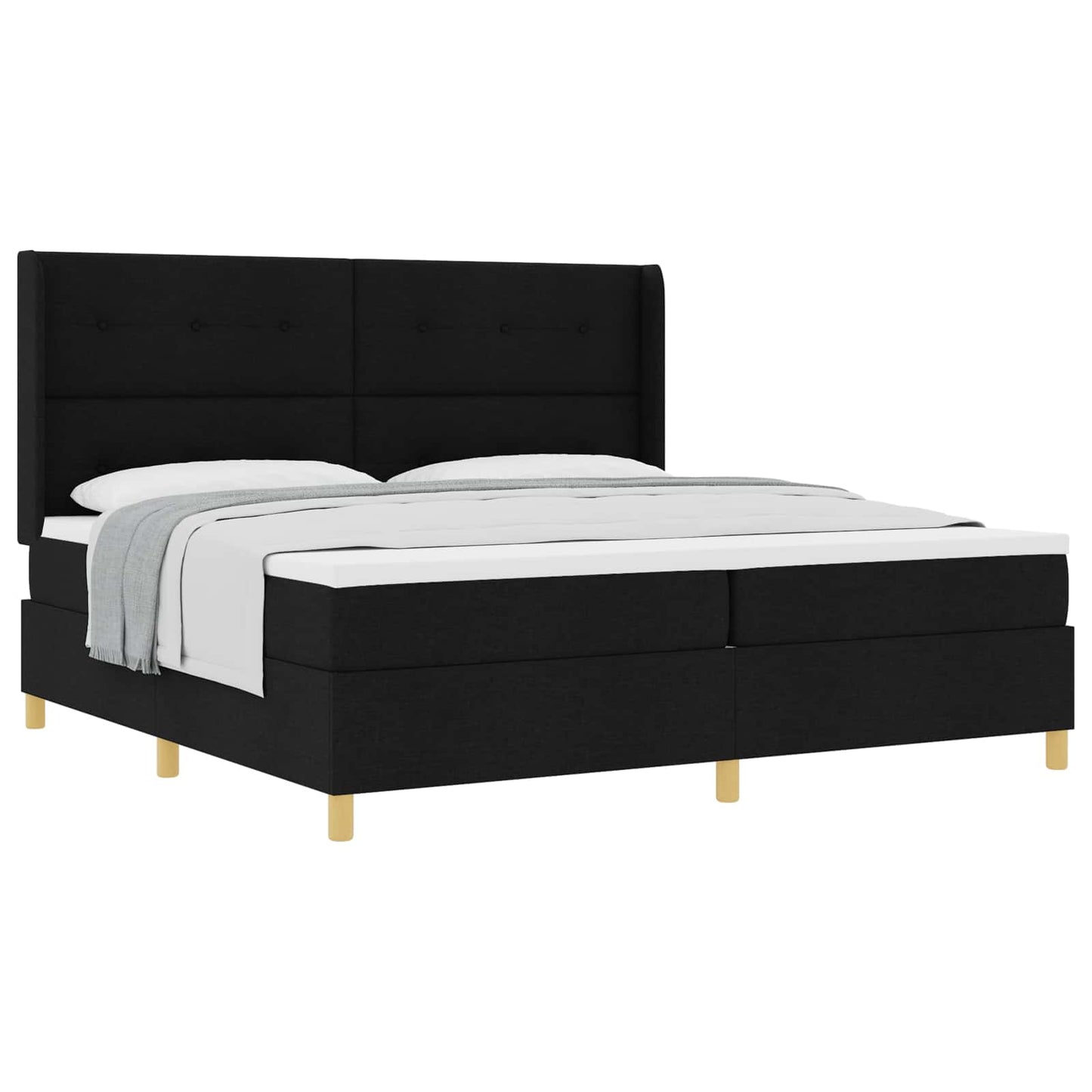 Boxspring Bed Met Matras Met Hoofdeinde Stof Zwart