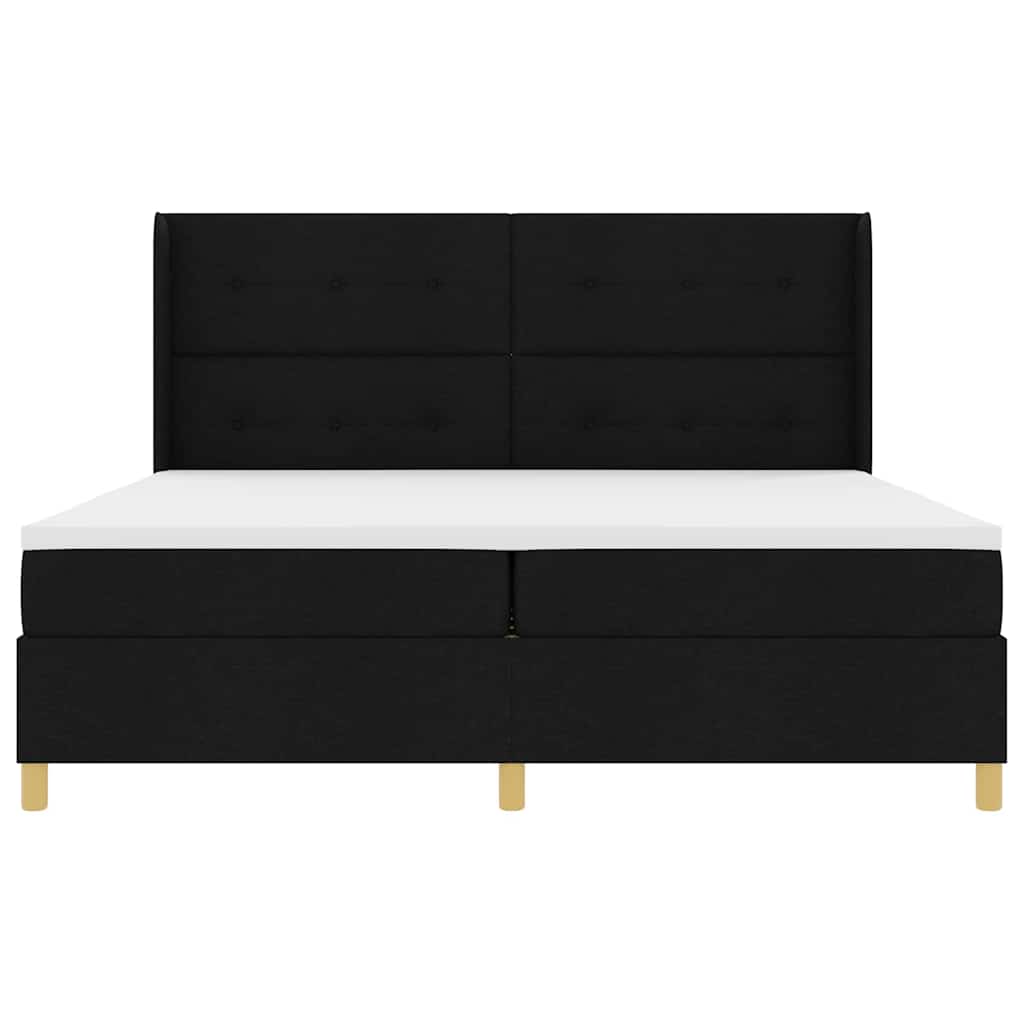 Boxspring Bed Met Matras Met Hoofdeinde Stof Zwart