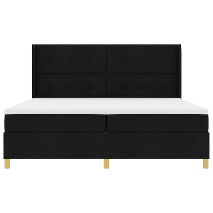Boxspring Bed Met Matras Met Hoofdeinde Stof Zwart