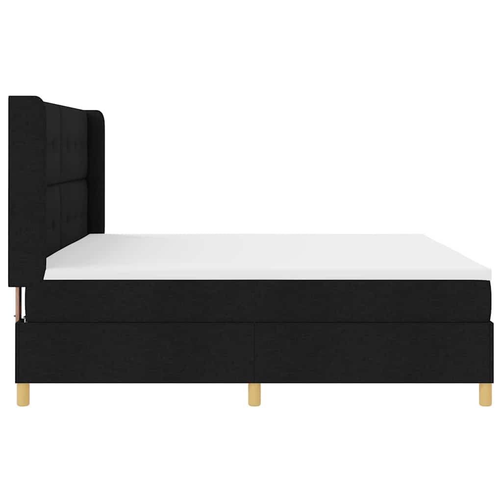 Boxspring Bed Met Matras Met Hoofdeinde Stof Zwart