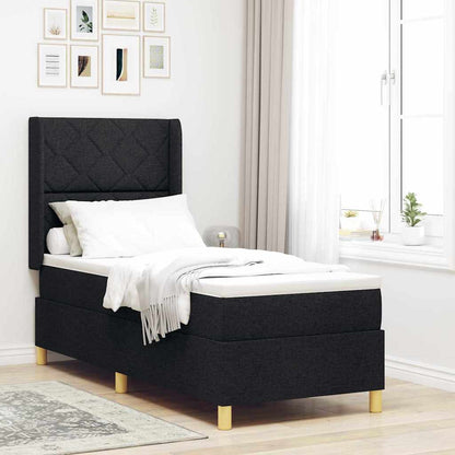Boxspring Bed Met Matras Met Hoofdeinde Stof Zwart