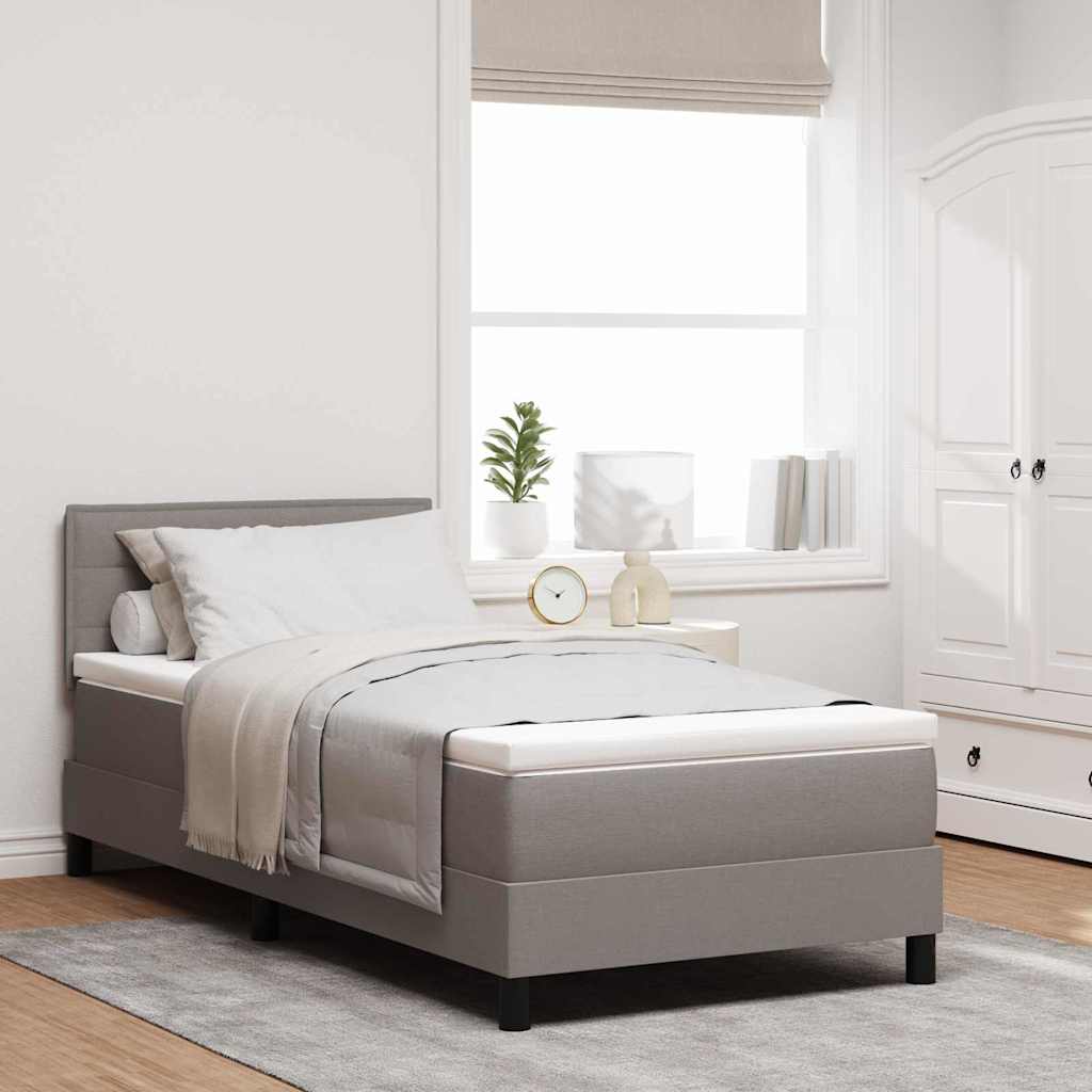 Boxspring Bed Met Matras Met Led Stof Taupe