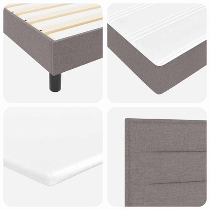 Boxspring Bed Met Matras Met Led Stof Taupe