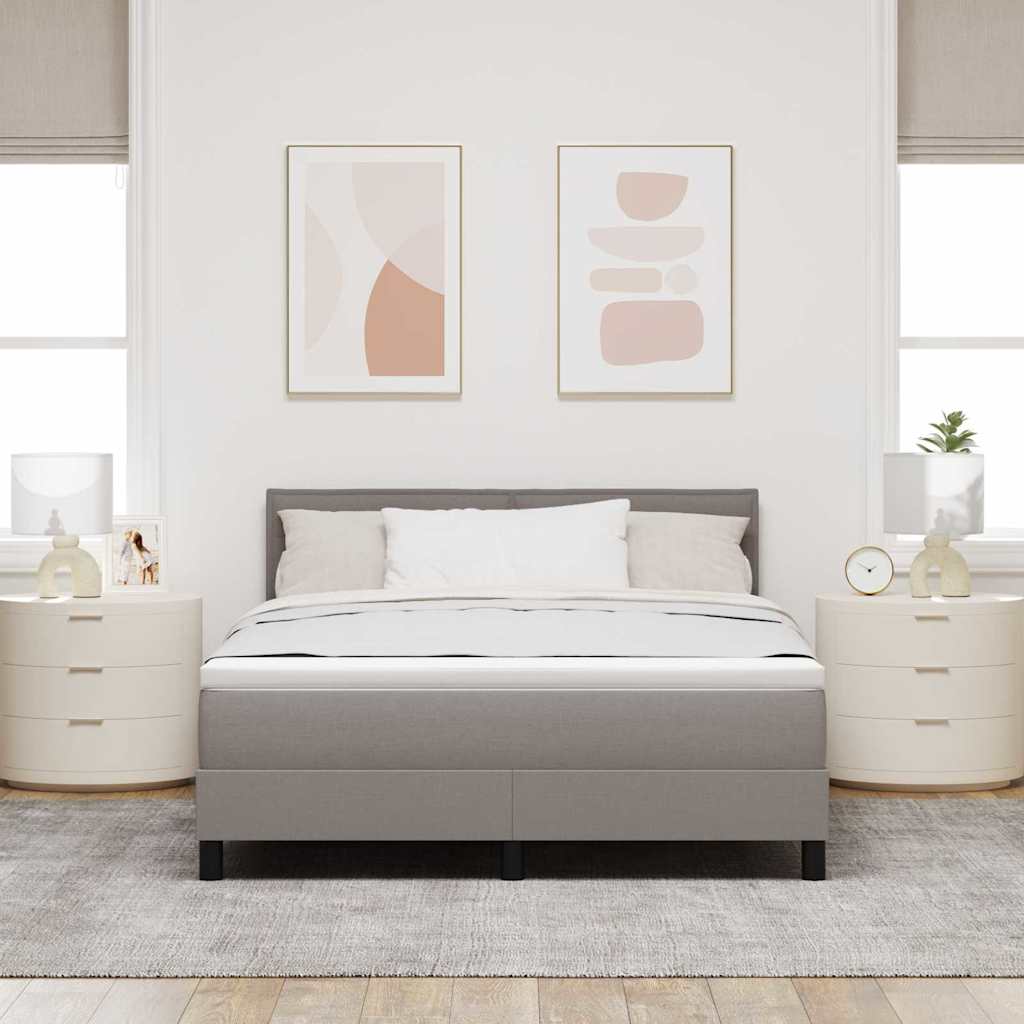 Boxspring Bed Met Matras Met Led Stof Taupe