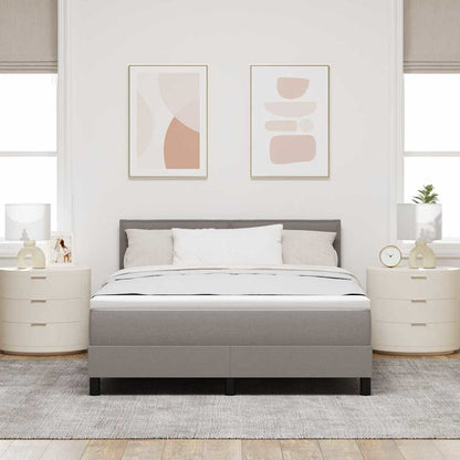 Boxspring Bed Met Matras Met Led Stof Taupe