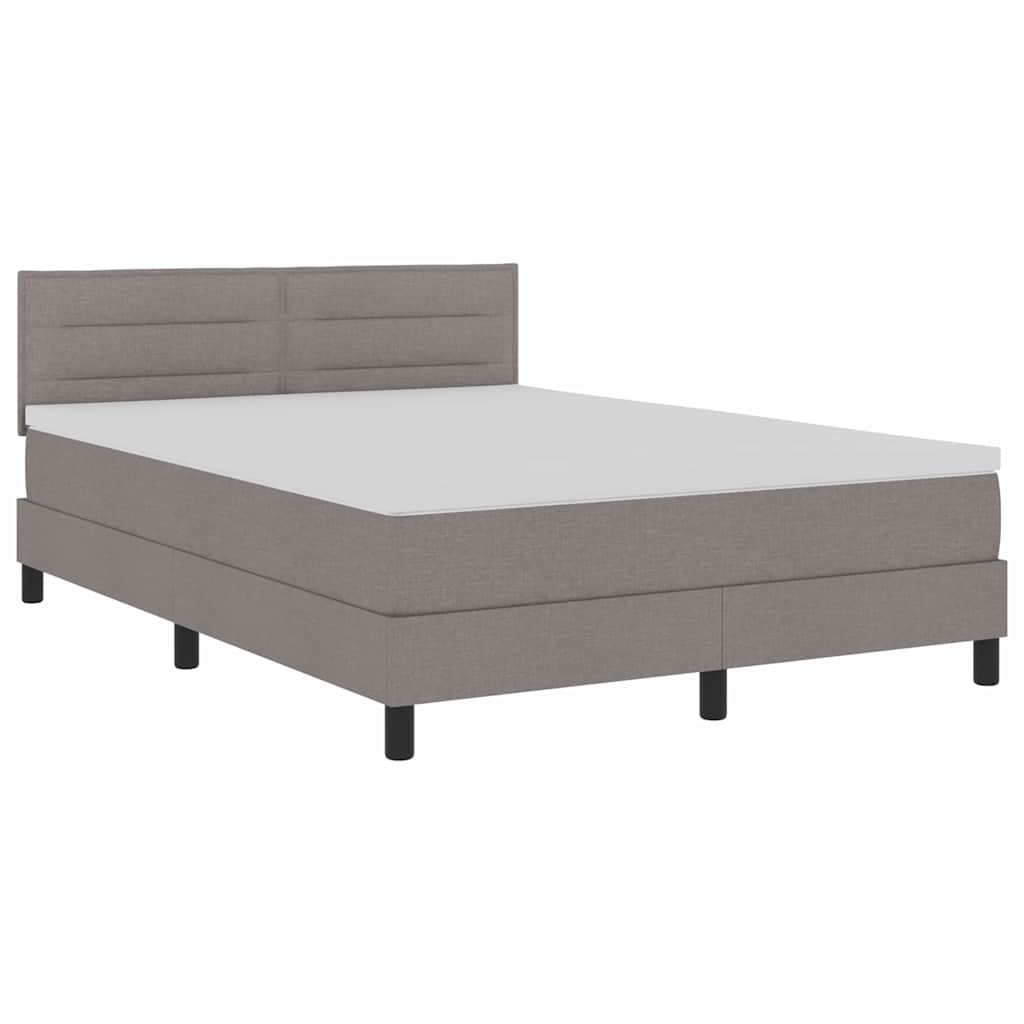 Boxspring Bed Met Matras Met Led Stof Taupe